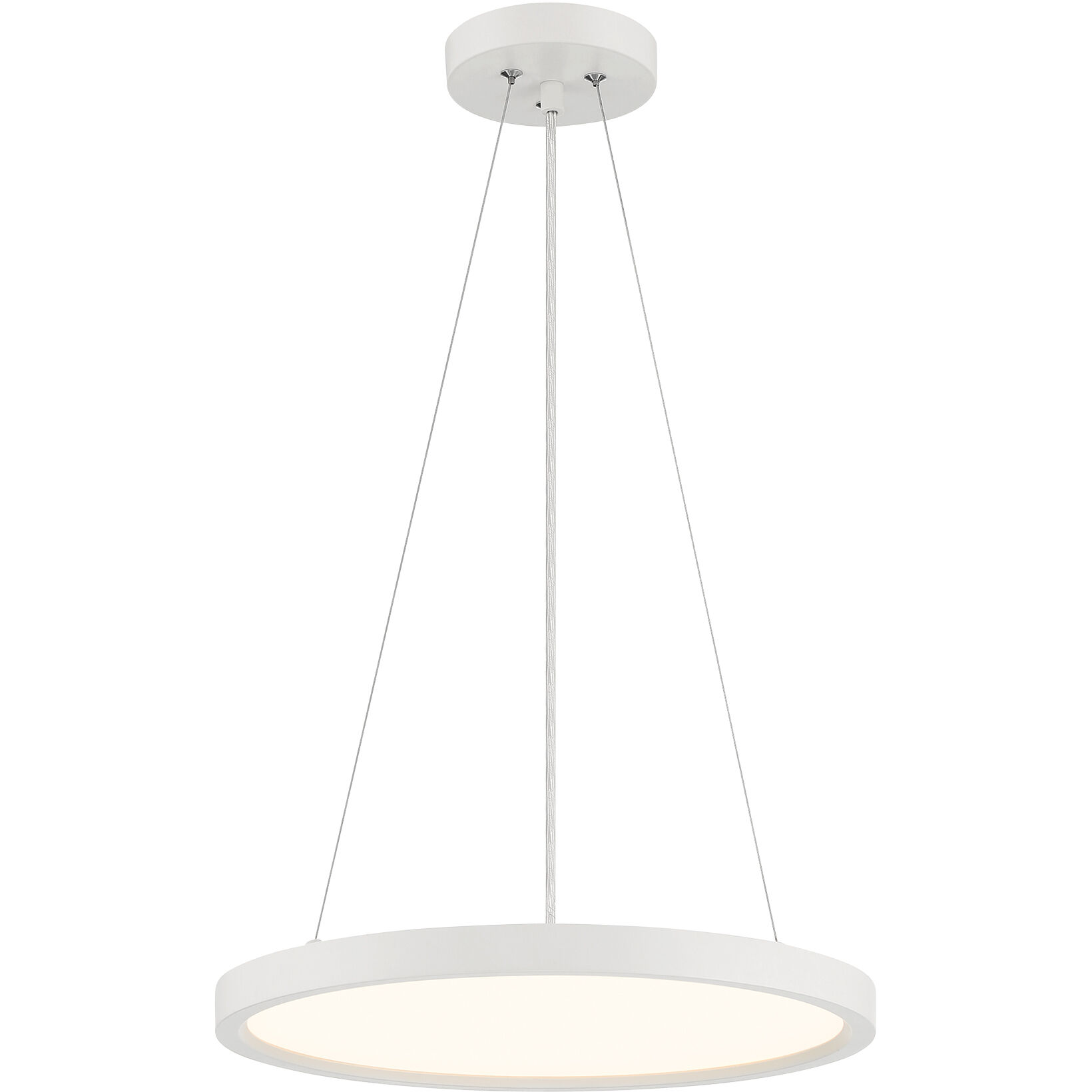 Vantage LED 15 inch White Pendant Ceiling Light, Round